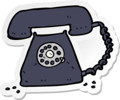 sticker of a cartoon retro telephone png