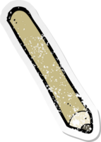 retro distressed sticker of a cartoon pencil png