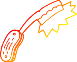 warm gradient line drawing of a cartoon cut throat razor png