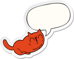 happy cartoon cat with speech bubble sticker png