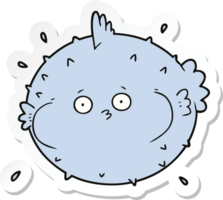 sticker of a cartoon puffer fish png