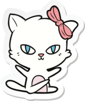 sticker of a cute cartoon cat png