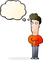 cartoon arrogant man with thought bubble png