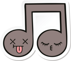 sticker of a cute cartoon musical note png