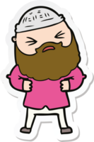 sticker of a cartoon man with beard png