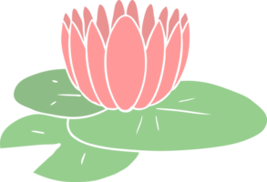 flat color style cartoon water lily png