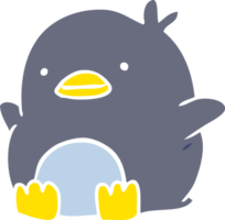 carino piatto colore stile cartone animato pinguino png