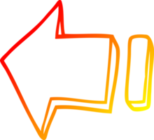 warm gradient line drawing of a cartoon pointing arrow png