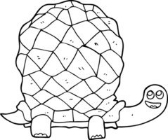hand drawn black and white cartoon tortoise png
