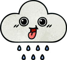 retro grunge texture cartoon of a rain cloud png
