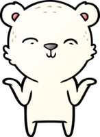 happy cartoon polar bear shrugging shoulders png