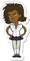 sticker of a cartoon woman with hands on hips png