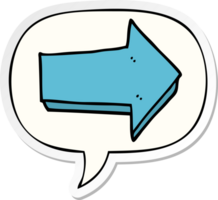 cartoon arrow with speech bubble sticker png