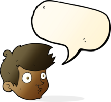 cartoon staring boy with speech bubble png