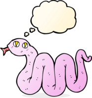 funny cartoon snake with thought bubble png