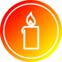 brandend kaars circulaire icoon met warm helling af hebben png