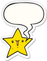 cute cartoon star with speech bubble sticker png