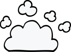 tecknad doodle väder moln png