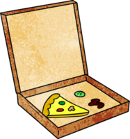 hand- getrokken getextureerde tekenfilm tekening van een plak van pizza png