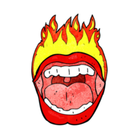 cartoon flaming mouth symbol png