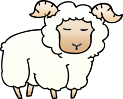 gradient shaded quirky cartoon ram png