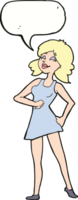 Cartoon stolze Frau mit Sprechblase png