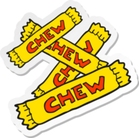 sticker of a cartoon chew candy png