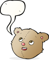 tekenfilm teddy beer hoofd met toespraak bubbel png