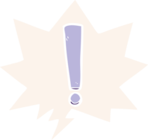 dessin animé exclamation marque avec discours bulle dans rétro style png