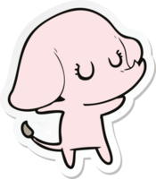 sticker of a cute cartoon elephant png