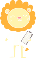 flat color style cartoon lion in business clothes png