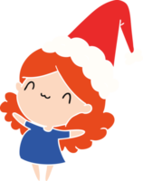 Hand gezeichnet Weihnachten Karikatur von kawaii Mädchen png