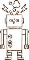 dibujo al carboncillo de un robot png