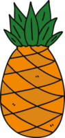 mano disegnato strambo cartone animato ananas png