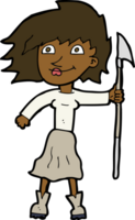 Cartoon-Frau mit Speer png