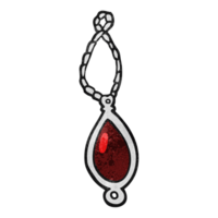 hand textured cartoon red pendant png