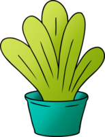 hand drawn gradient cartoon doodle of a green indoor plant png