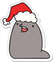 Hand gezeichnet Weihnachten Aufkleber Karikatur von kawaii Schnecke png