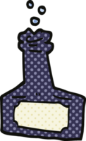 comic book style cartoon bubbling bottle png