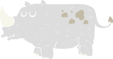 flat color illustration of rhino png