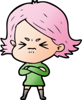 cartoon angry girl png