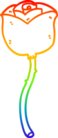 Regenbogen Gradient Linie Zeichnung von ein Karikatur Rose png