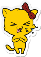 sticker van een cartoonkat png