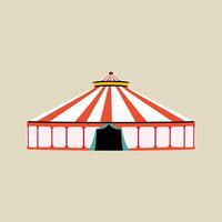 Circus elements in modern flat, line style. Hand drawn illustration of circus tent, Isolated graphic design element vector