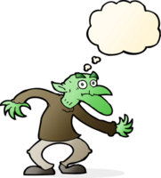 cartoon goblin with thought bubble png