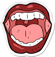 autocollant d'une bouche de dessin animé png