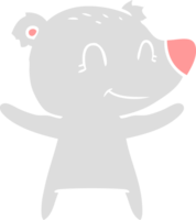 sorridente orso piatto colore stile cartone animato png