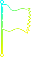 cold gradient line drawing of a cartoon waving flag png