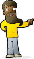 cartoon man with beard pointing png