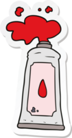 sticker of a cartoon tube of paint png